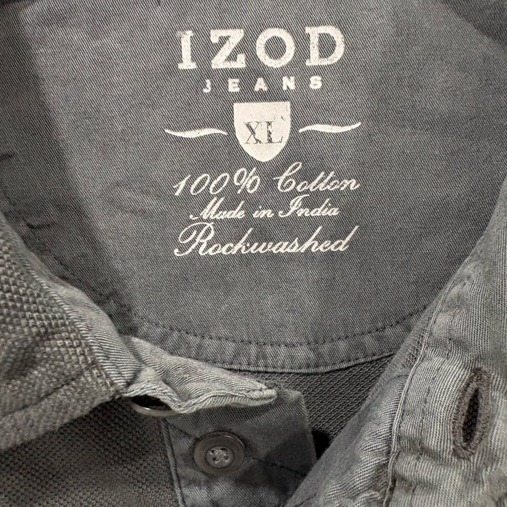 Izod Rock Washed Charcoal Polo Shirt - Picture 2 of 5